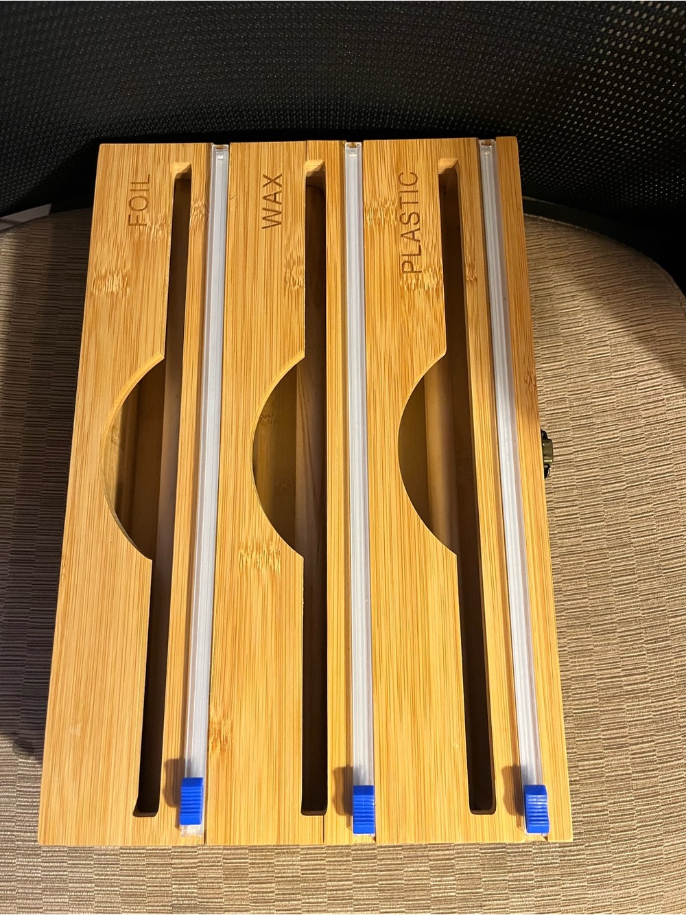 Bamboo Kitchen Wrap Organizer - Natural Wood